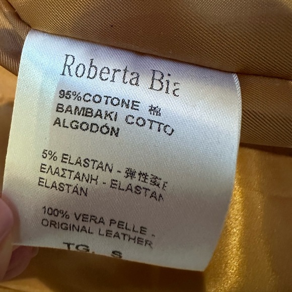 Roberta Biagi Double Layer Leather Denim  Jacket Size 40/XS - Picture 10 of 10